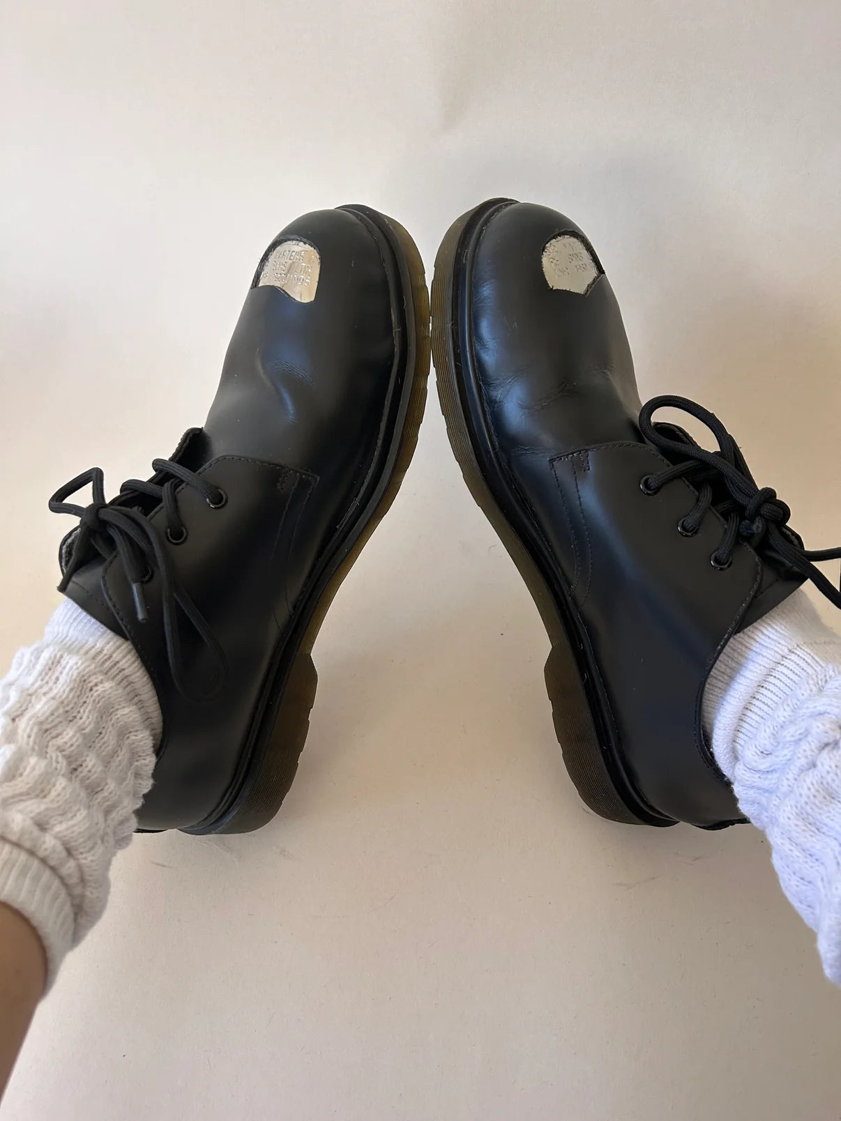 Dr Martens X Raf Simons exposed steel toe leather shoes