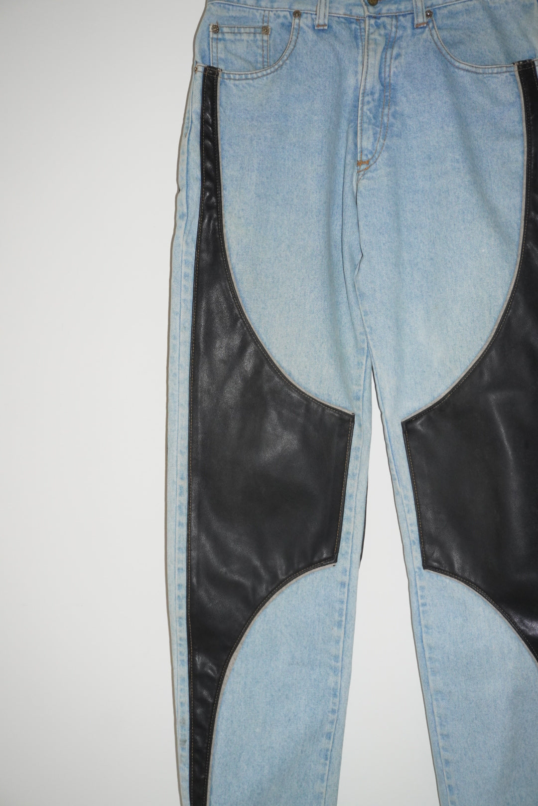 80's Denim with black leather pants