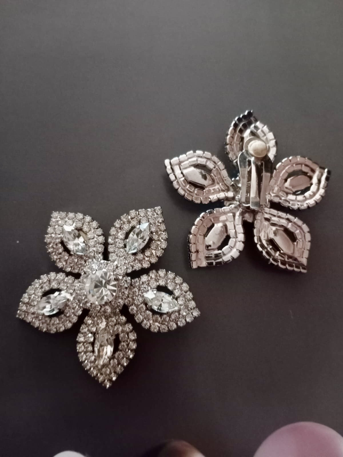 Vintage Crystal Starflower Statement Earrings
