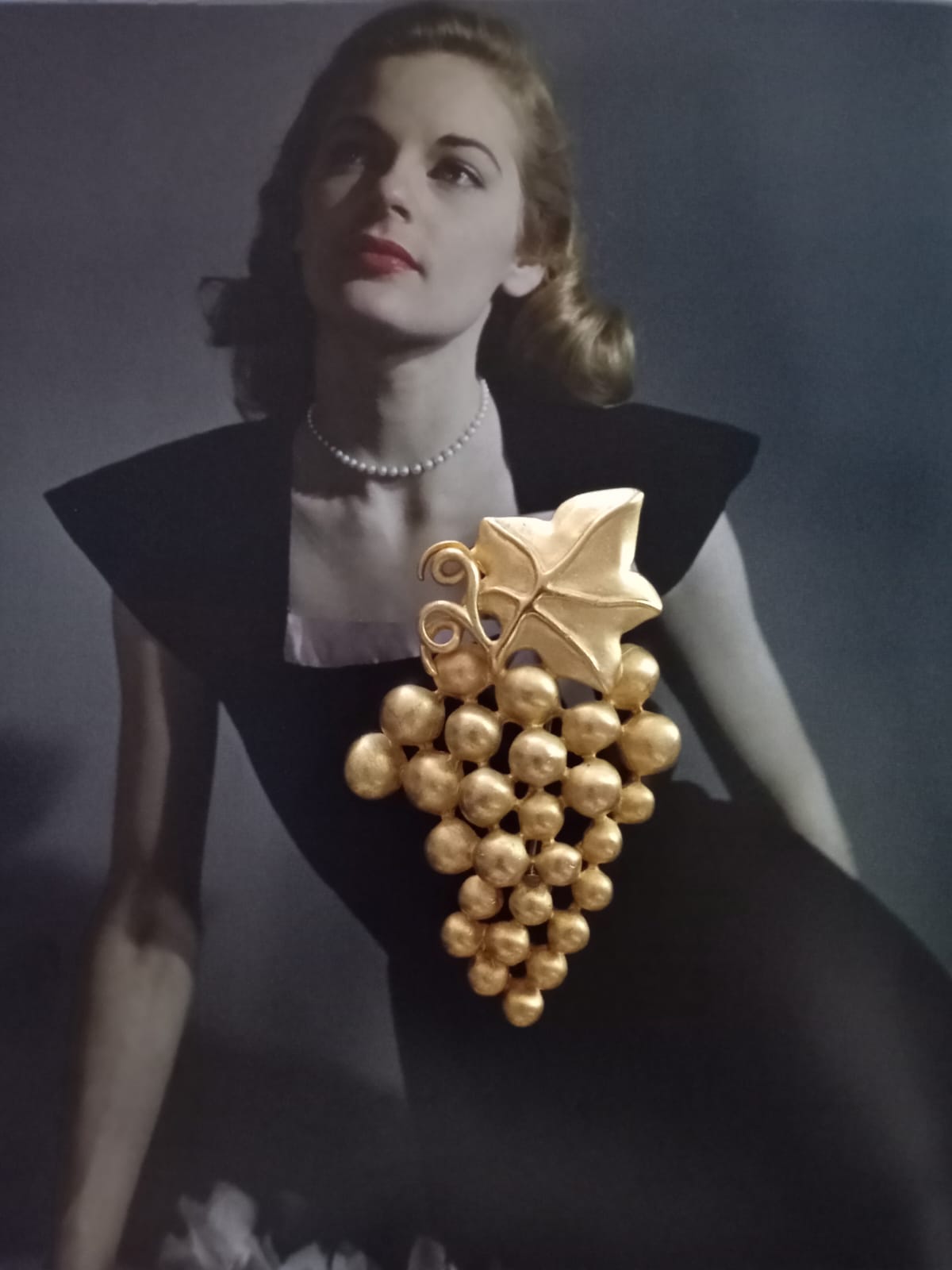 Vintage Givenchy Gold Grape Cluster Brooch