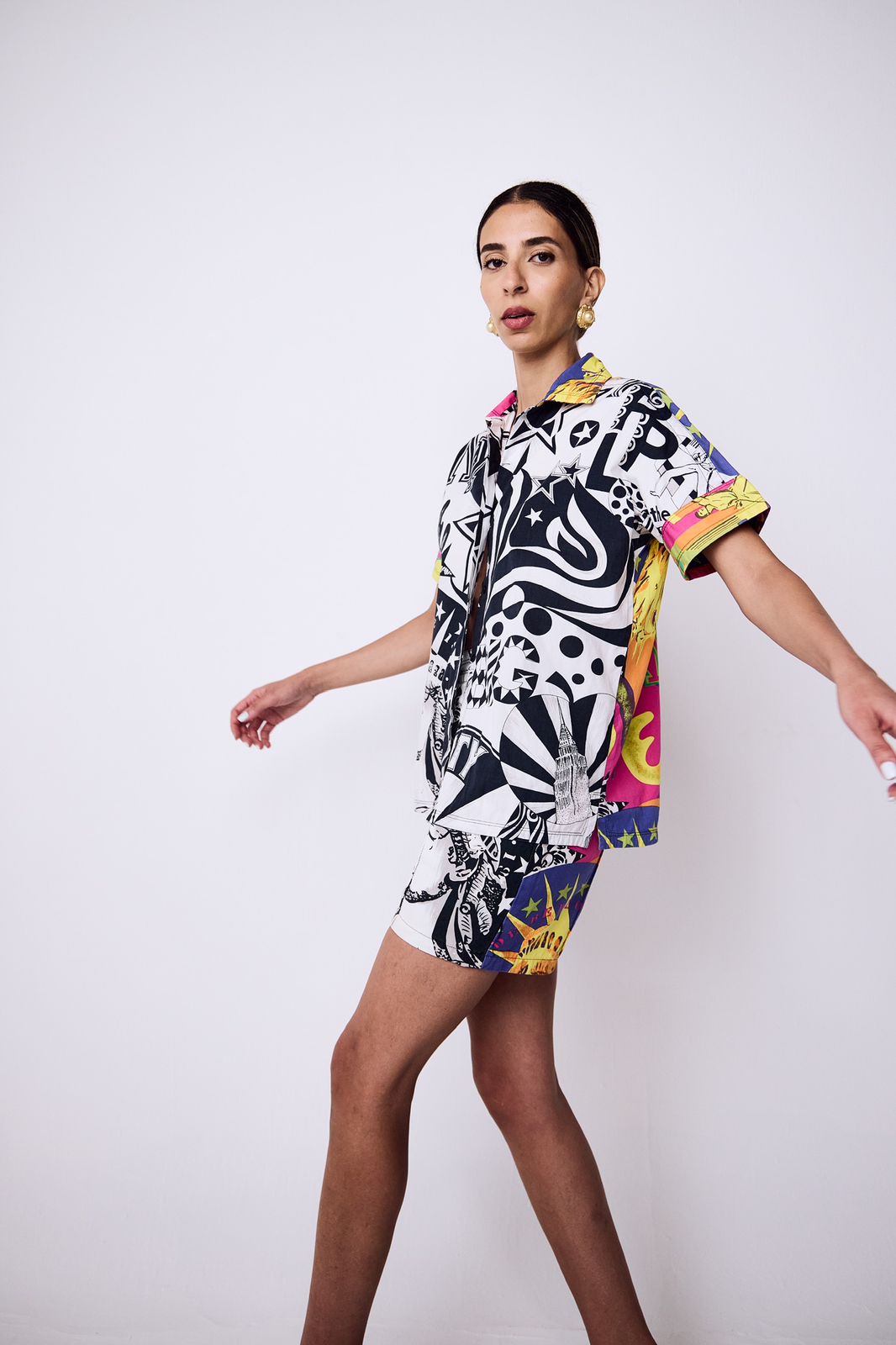 1980’s Versace Jeans Couture Manhattan New York City Print Set