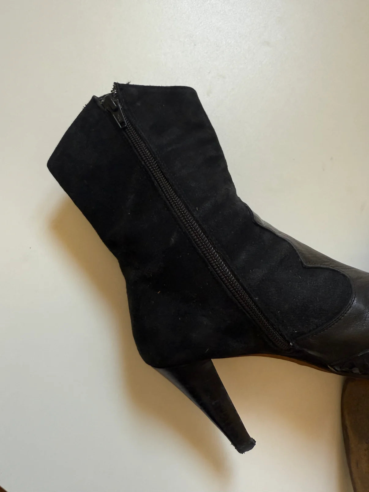 Vintage suede snake leather cowboy style boots