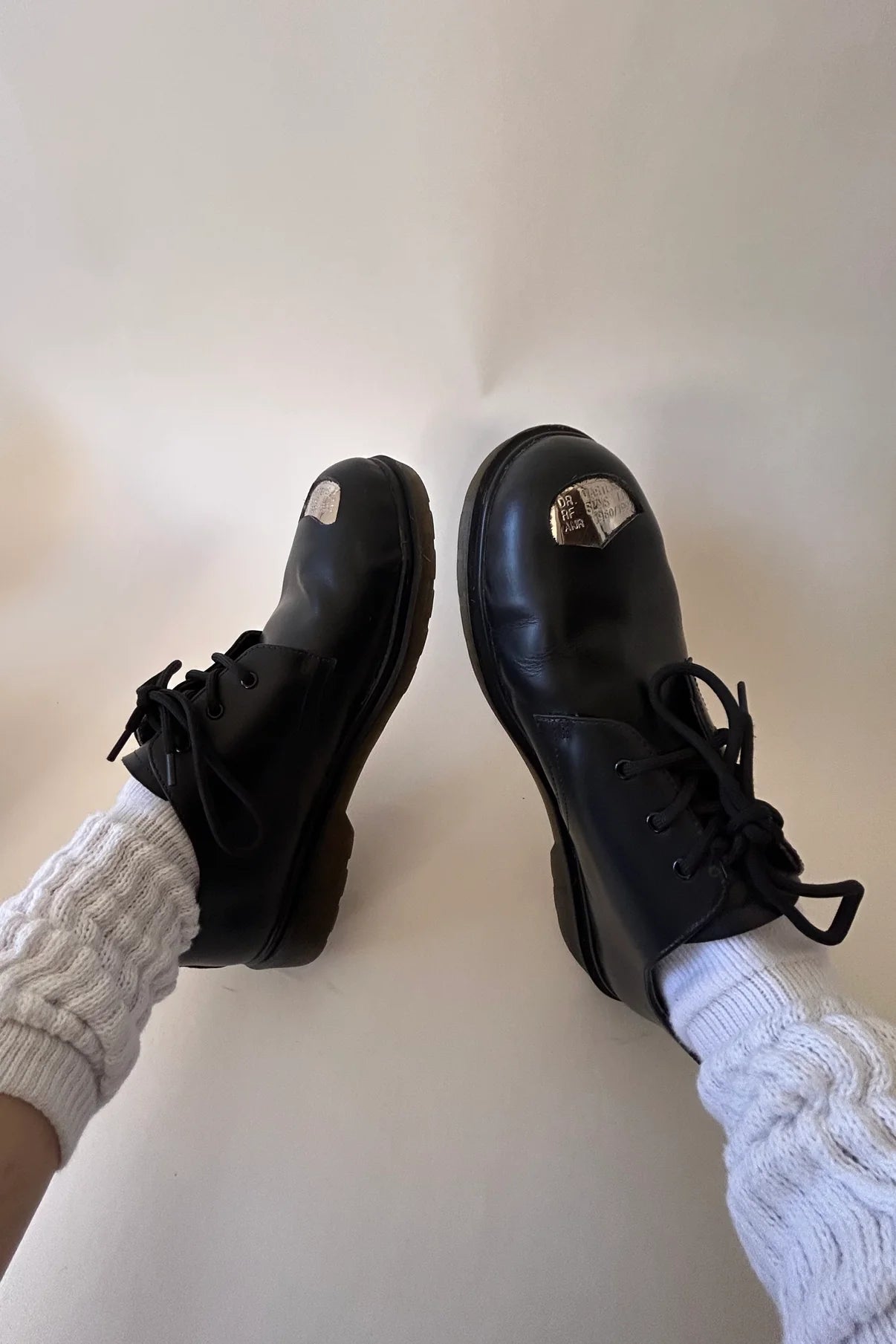 Dr Martens X Raf Simons exposed steel toe leather shoes