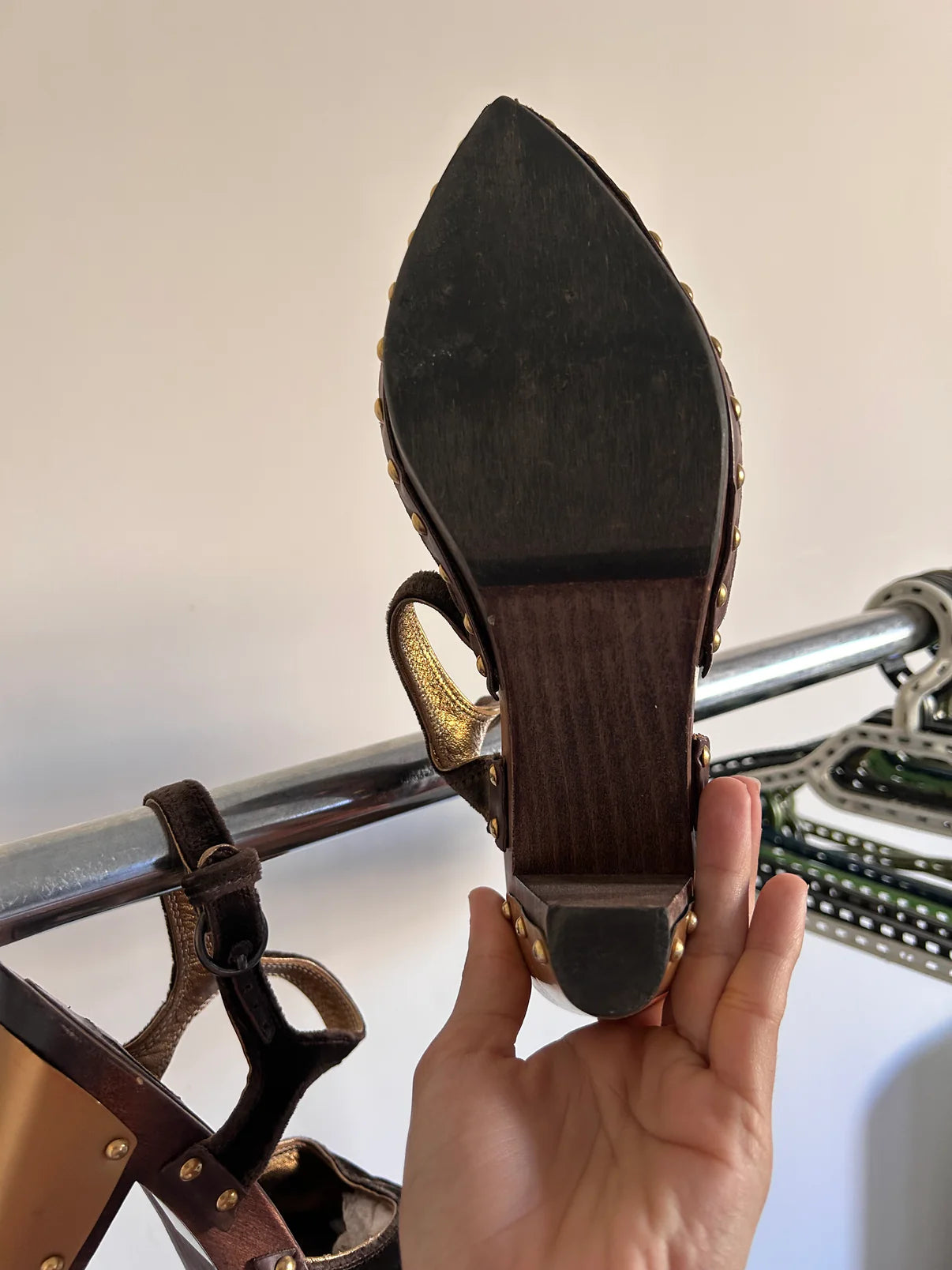 Miu Miu velvet wooden heeled clogs