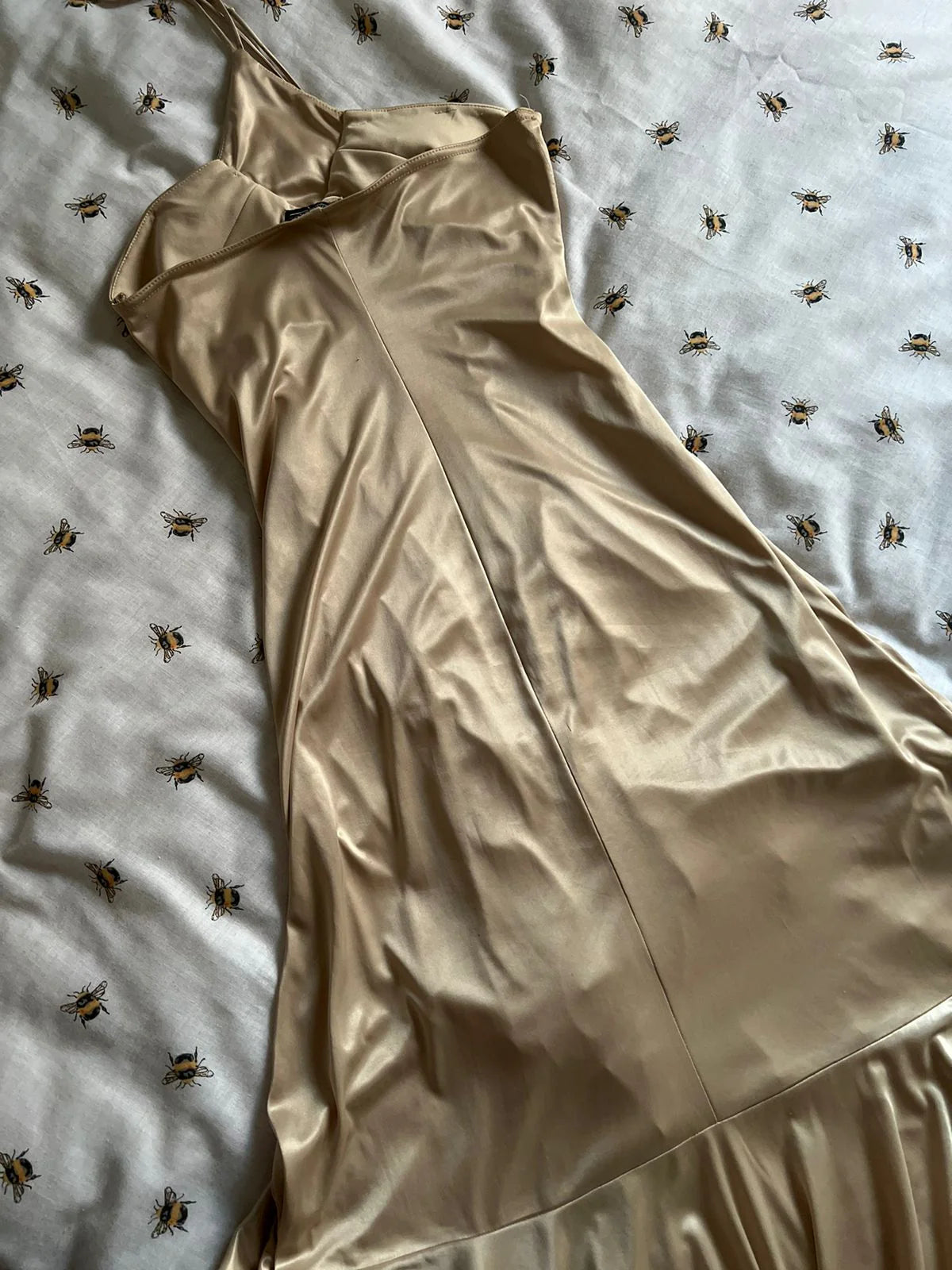 Y2k stretch satin ruched waist ruffled halter sequined dress