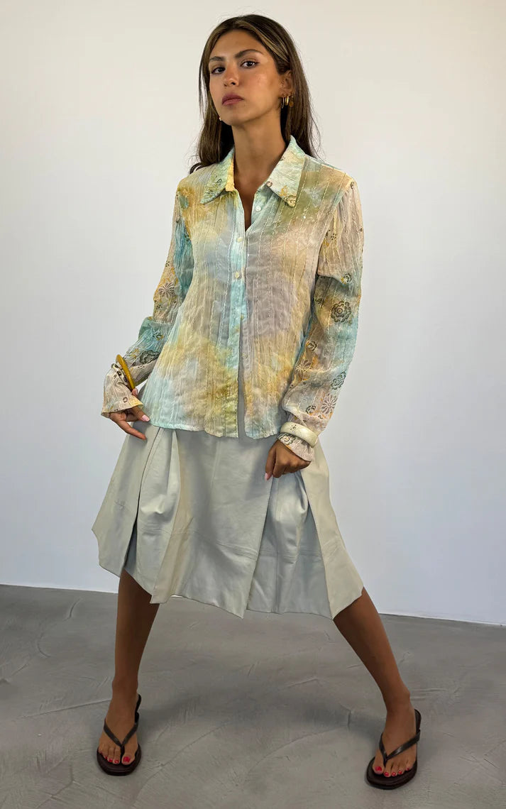 Leather Skirt - White