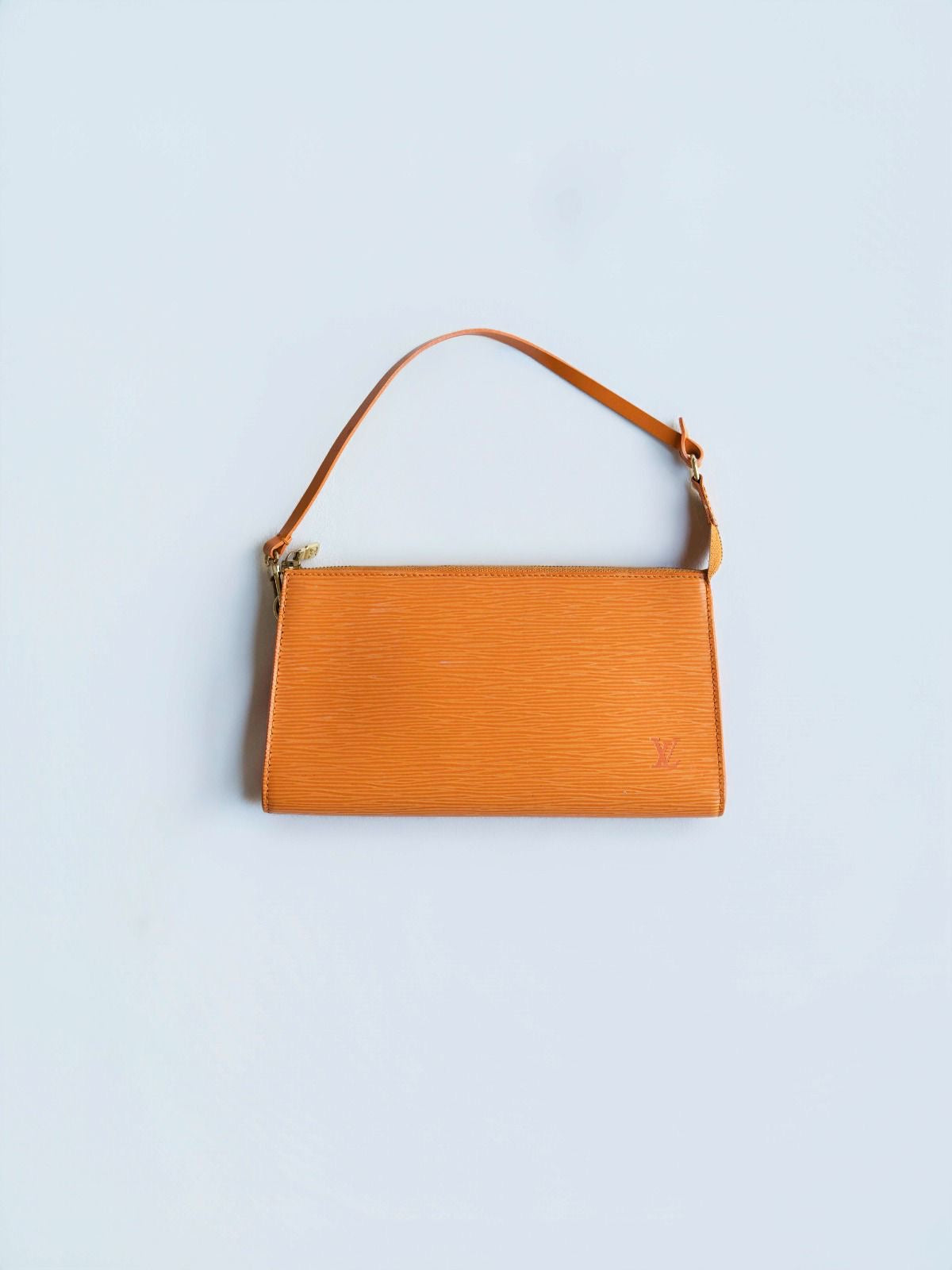 Louis Vuitton orange Epi leather Pochette