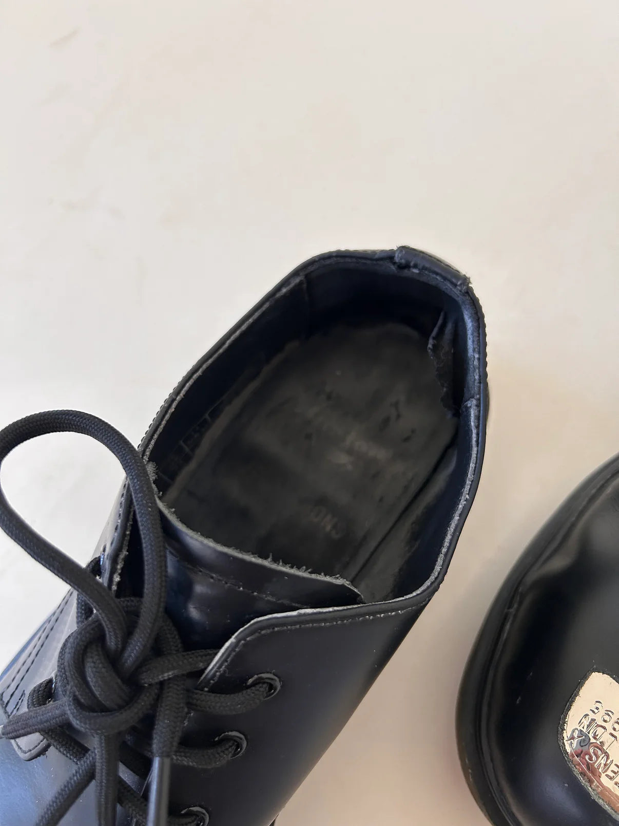 Dr Martens X Raf Simons exposed steel toe leather shoes