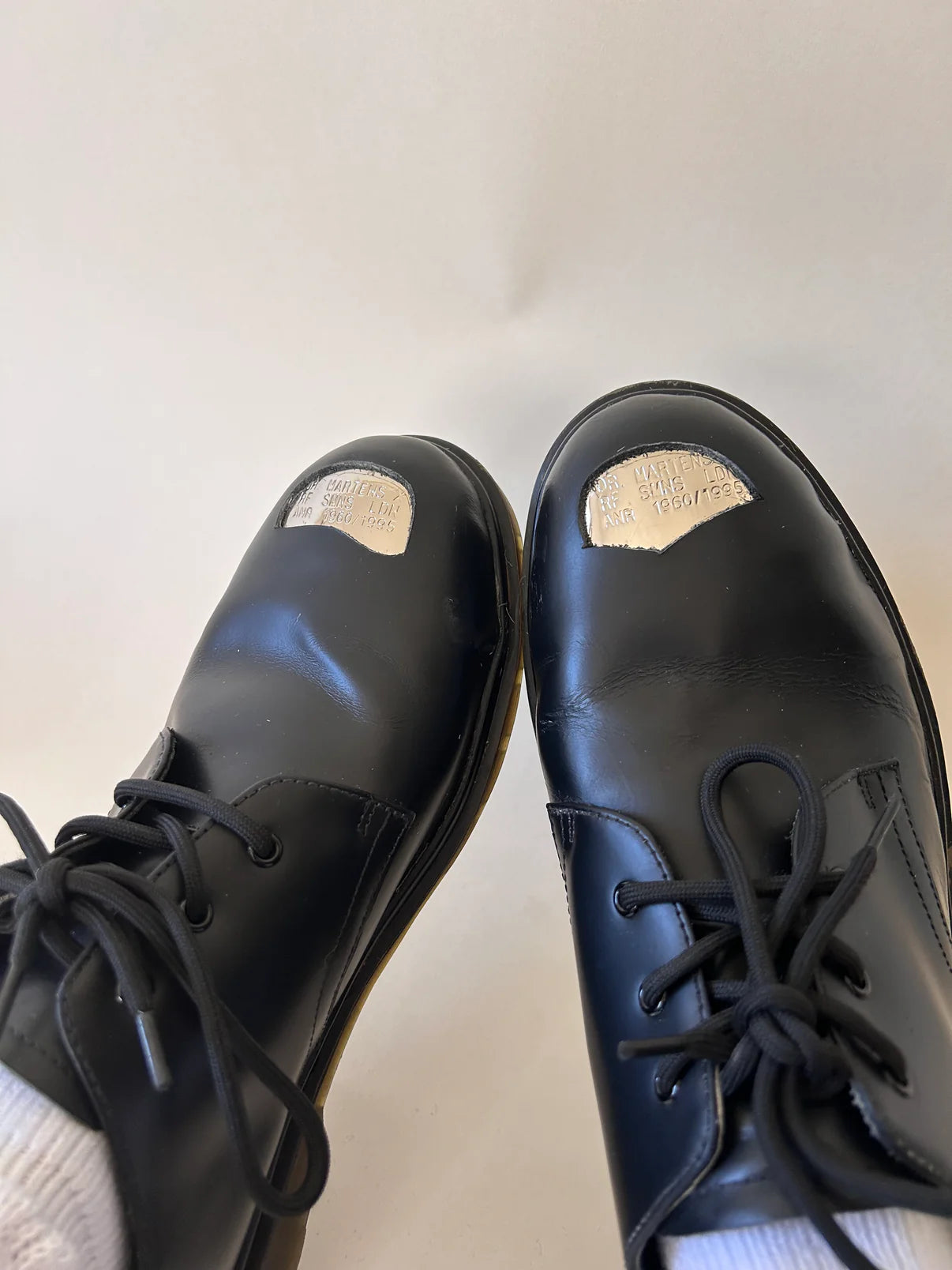 Dr Martens X Raf Simons exposed steel toe leather shoes