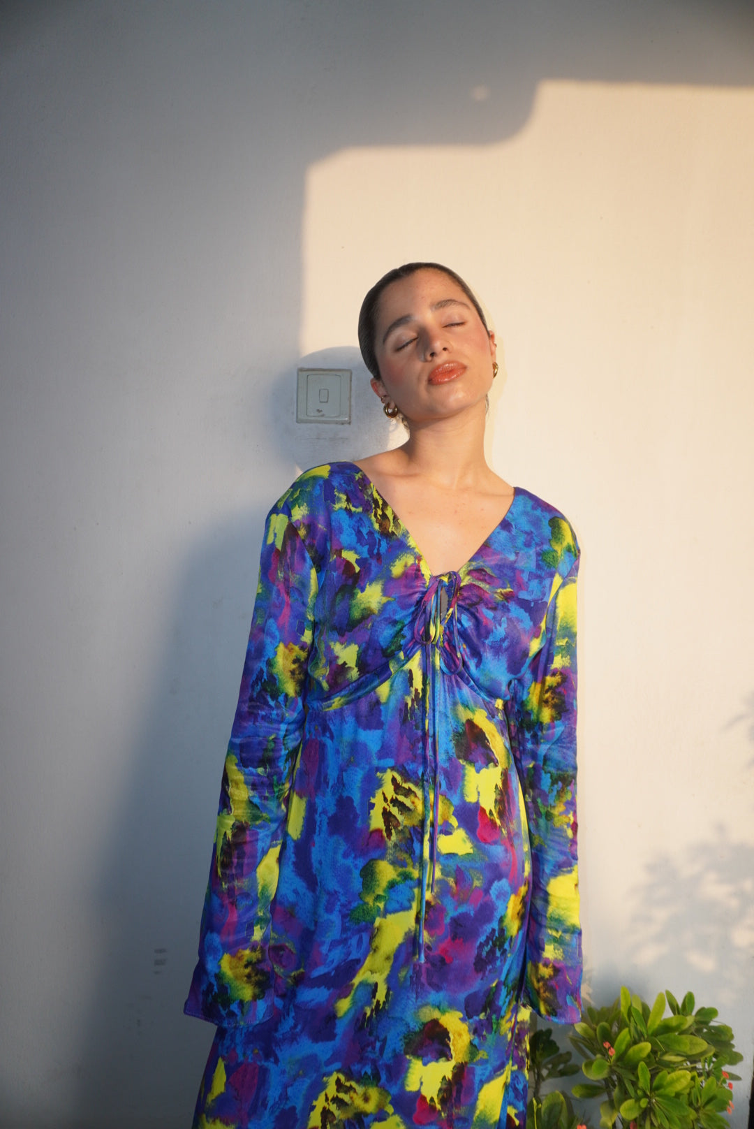 WH x Kimberley Burrows Printed Satin Maxi Dress