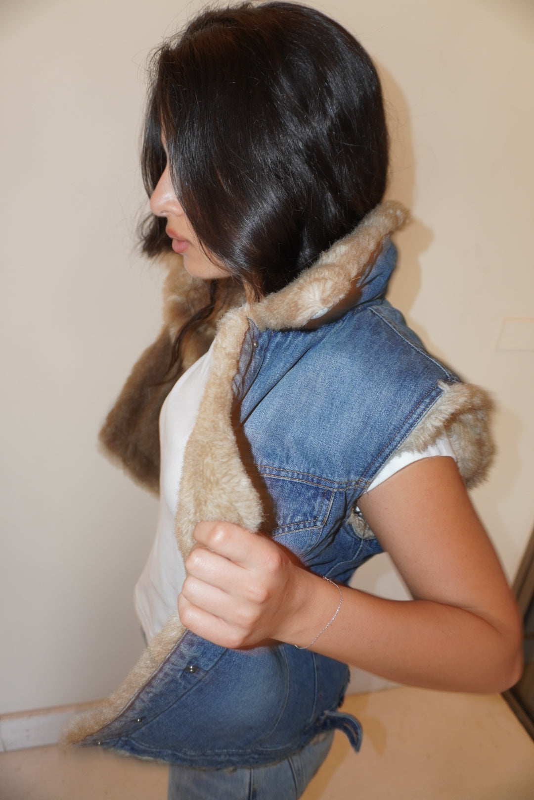 Paul Smith Reversible Denim and Faux Fur Jacket