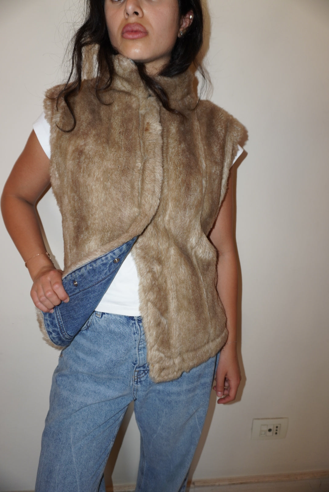 Paul Smith Reversible Denim and Faux Fur Jacket