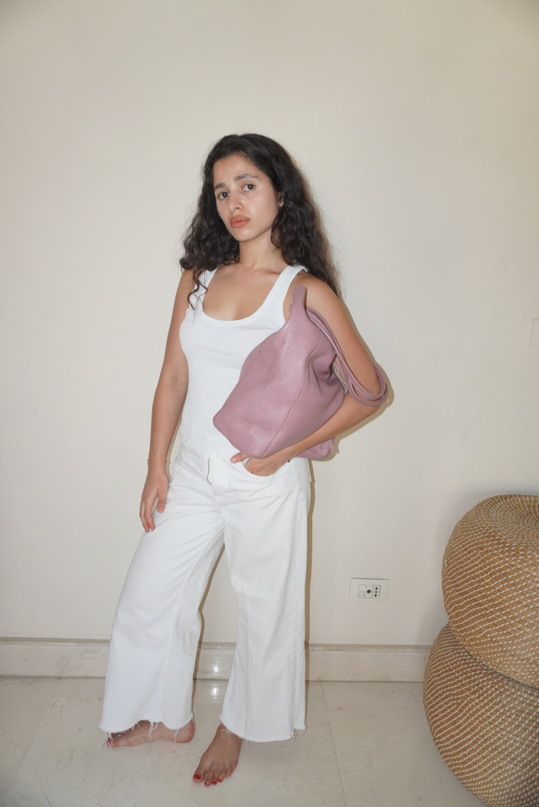 Pink Italian Leather Bag