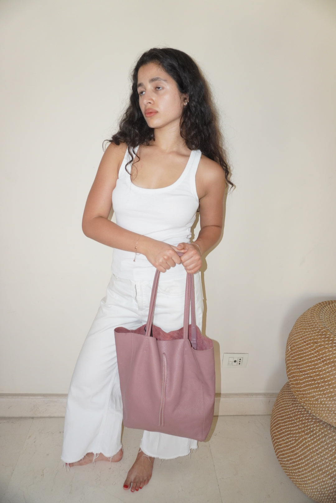 Pink Italian Leather Bag