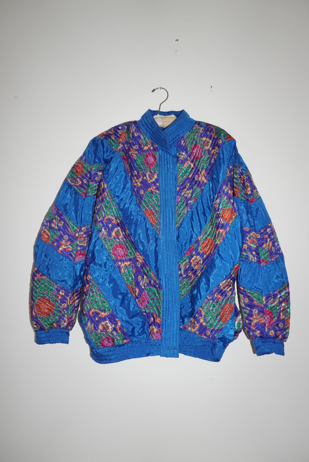 90's silk multi-colored bomber jacket