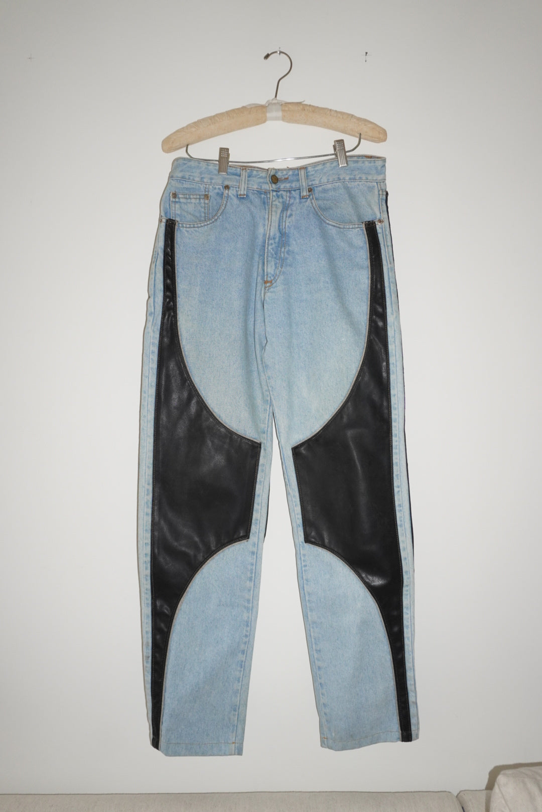 80's Denim with black leather pants