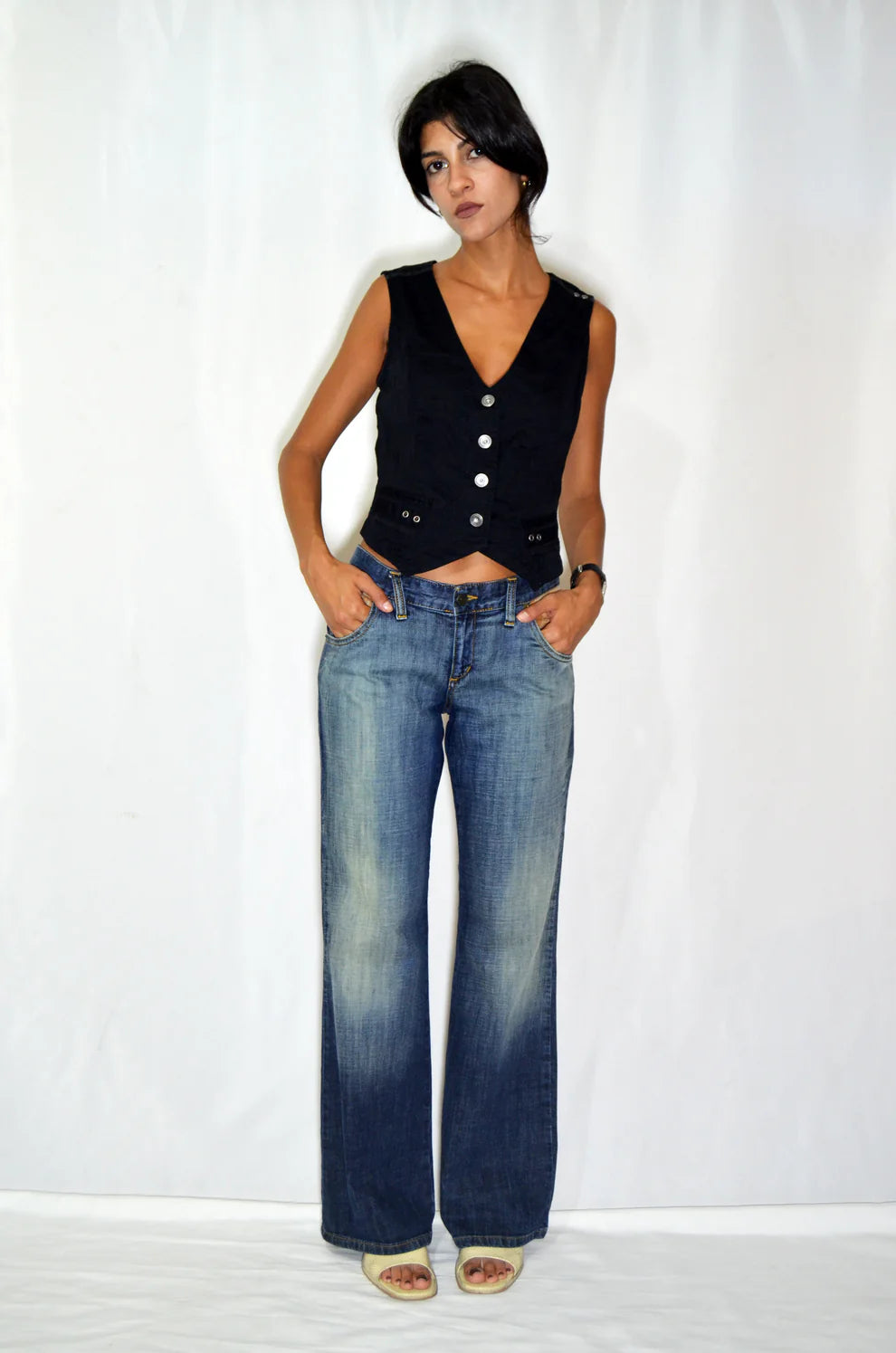 Blue Vintage Washed-out Jeans