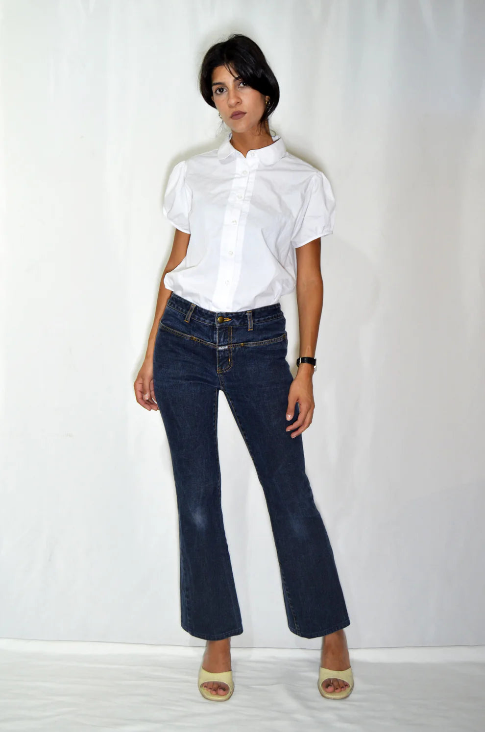 Blue Vintage Slightly Flared Jeans