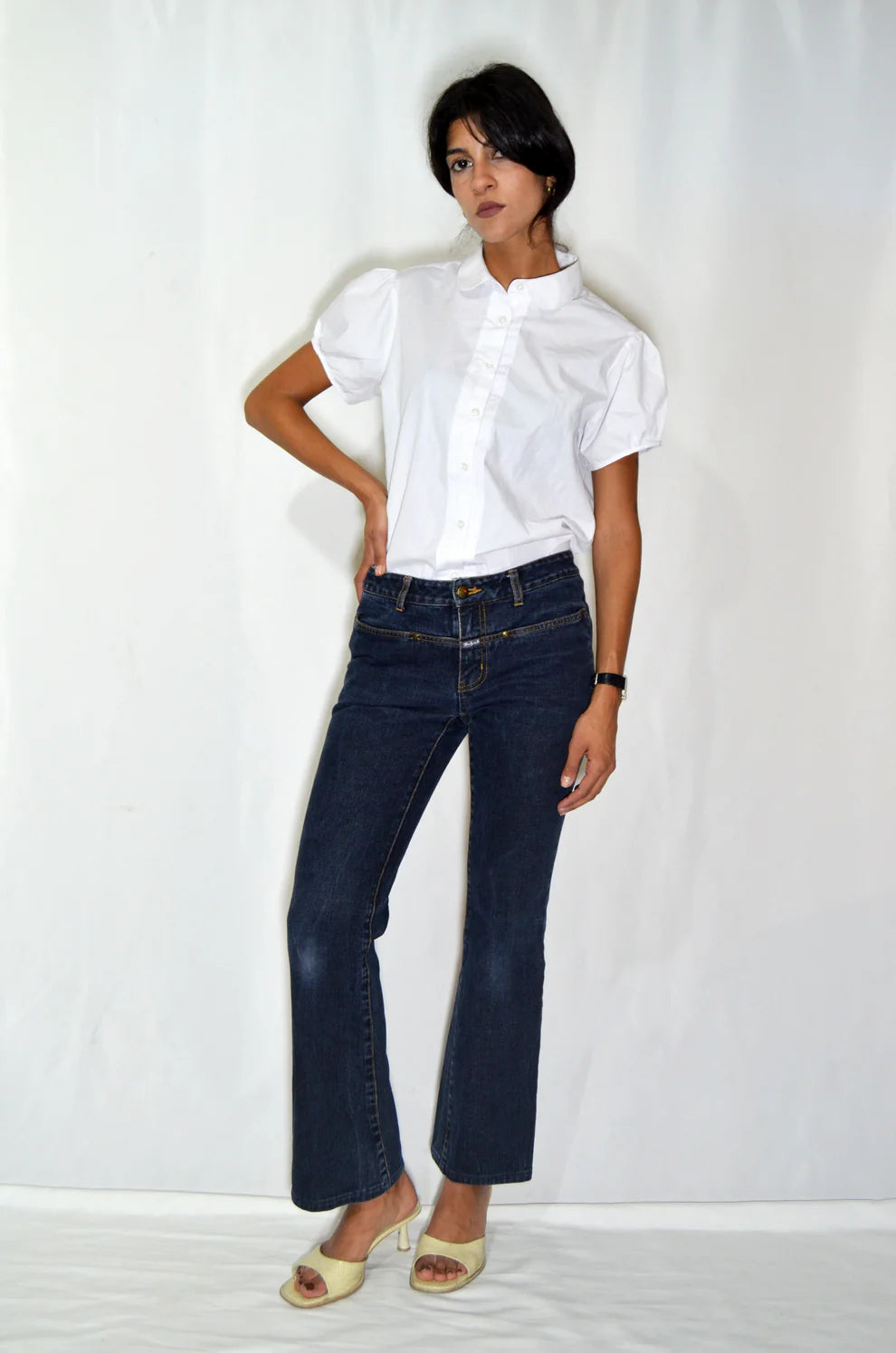 Blue Vintage Slightly Flared Jeans