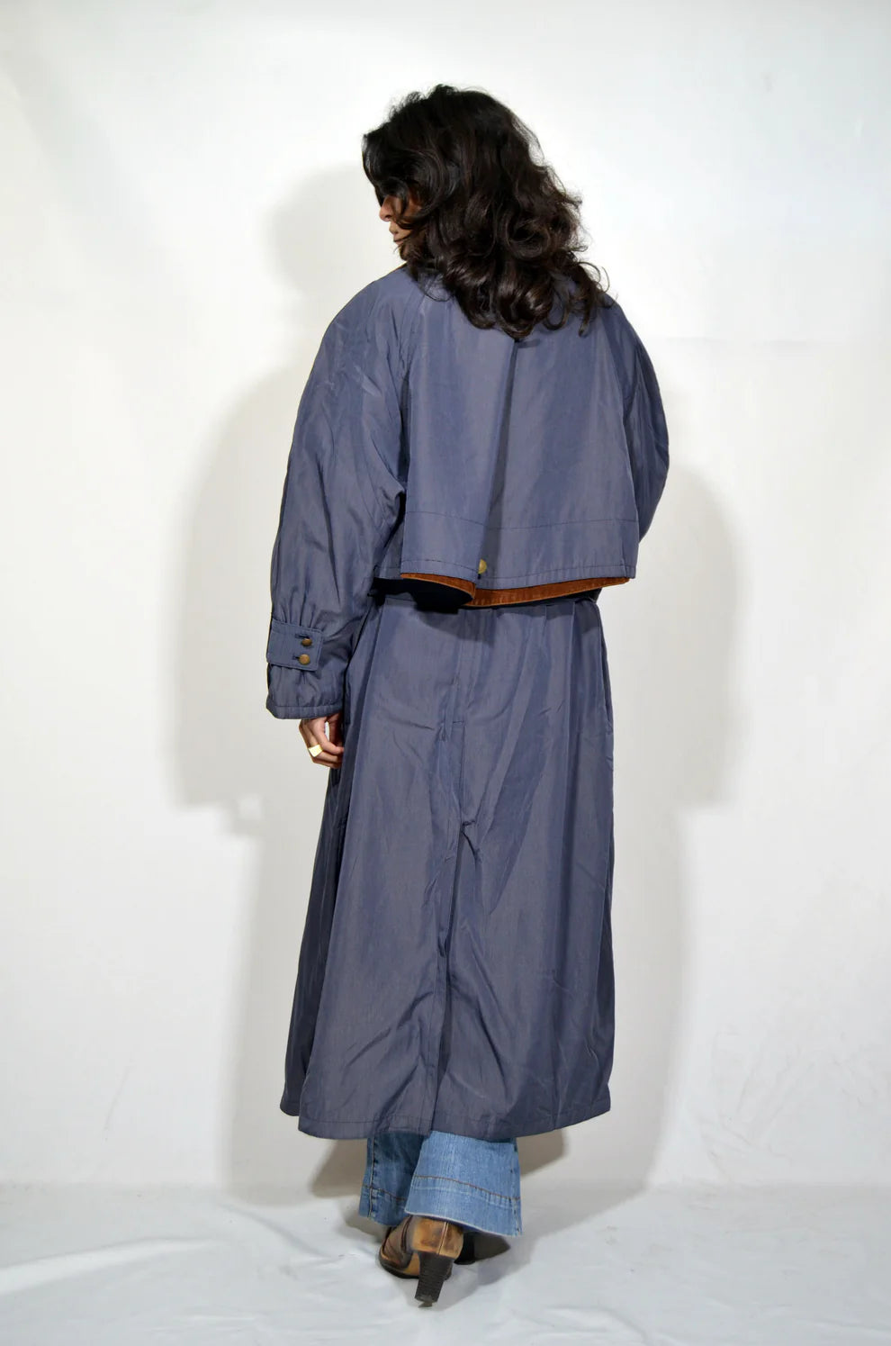 Blue Thick Trench Vintage Coat