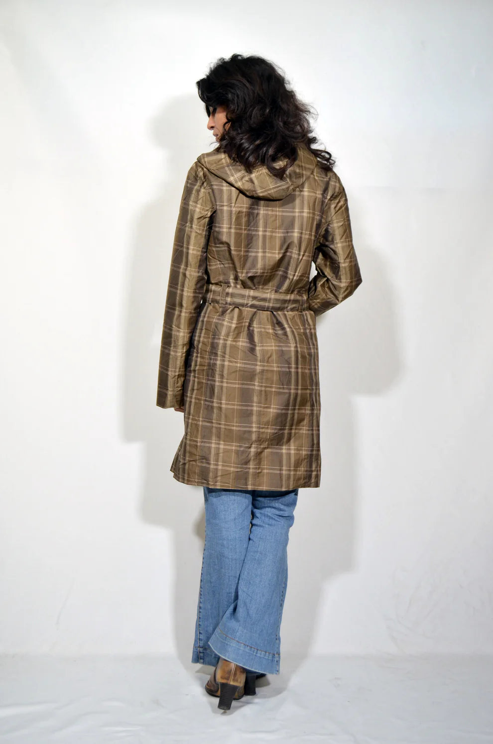 Brown patterned water-resistant Vintage Coat