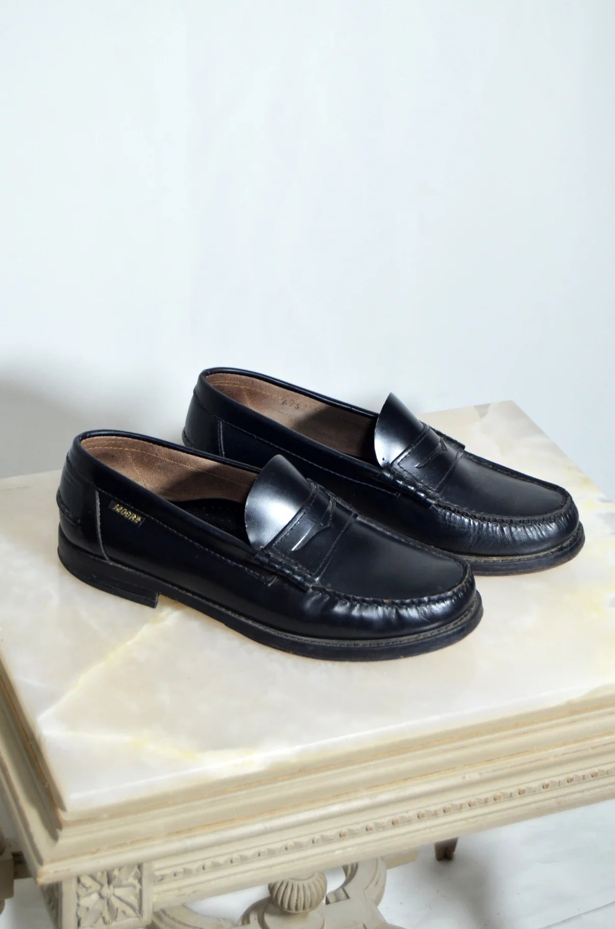El Corte Ingles Black Leather Loafers