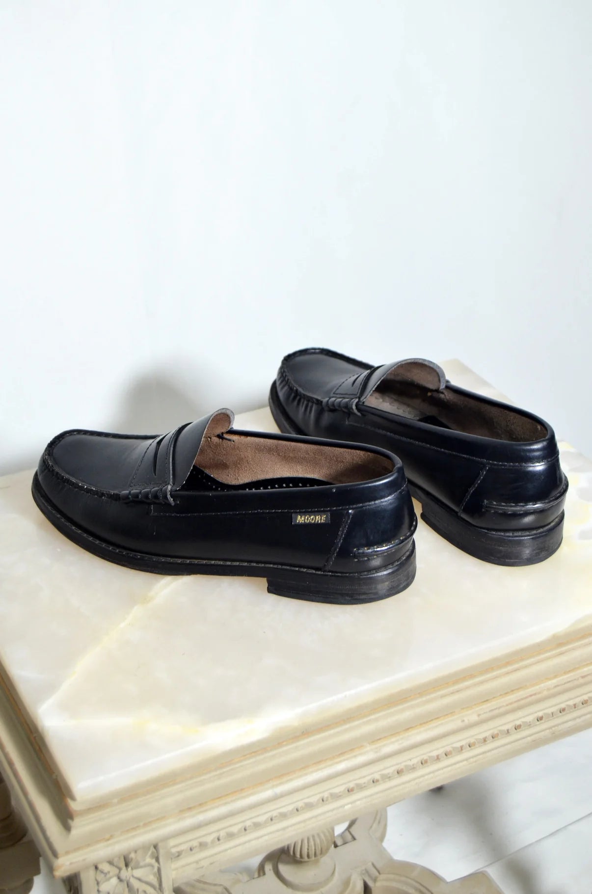 El Corte Ingles Black Leather Loafers