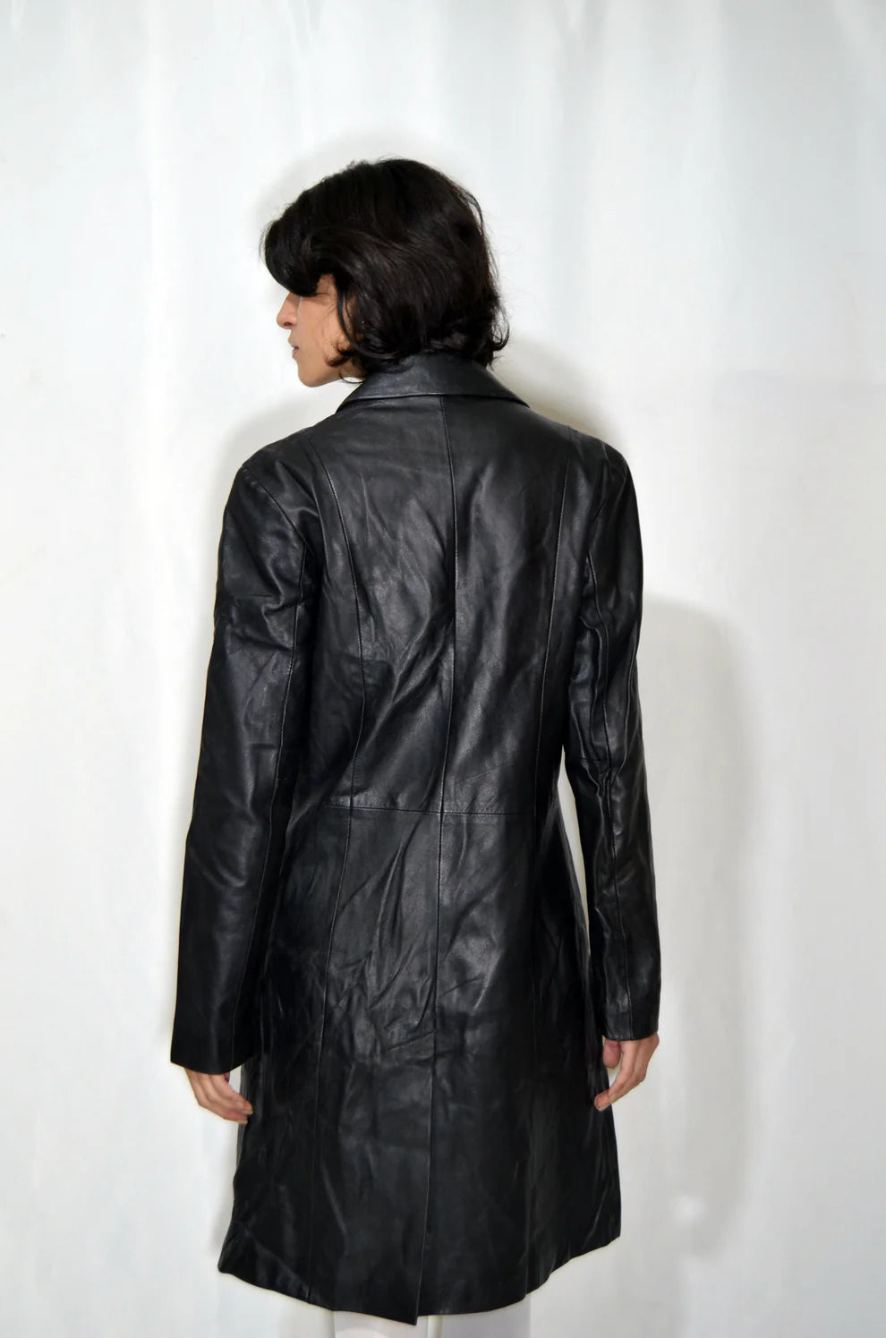 Black Leather Vintage Coat