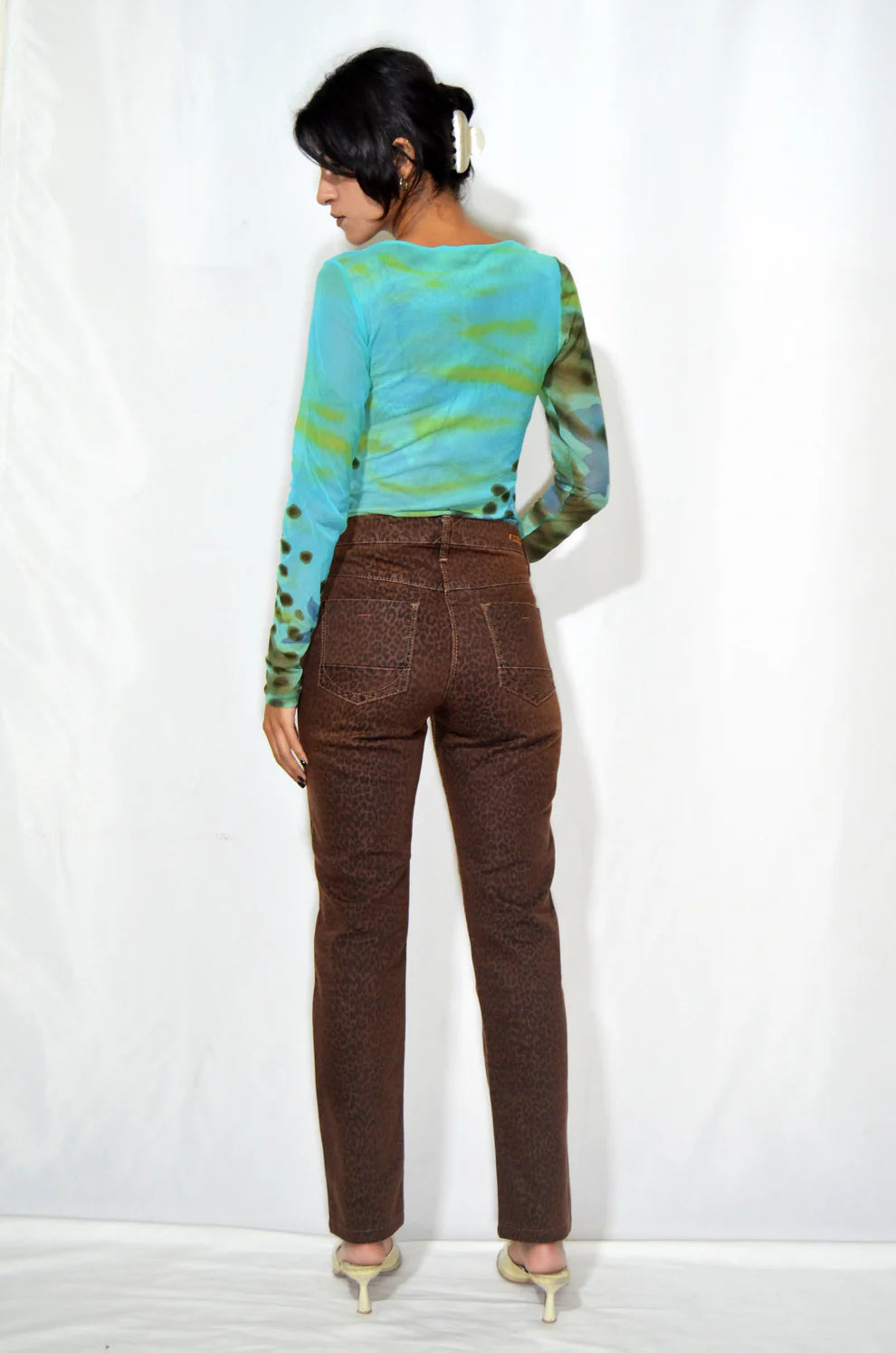 Brown Leopard Printed Jeans