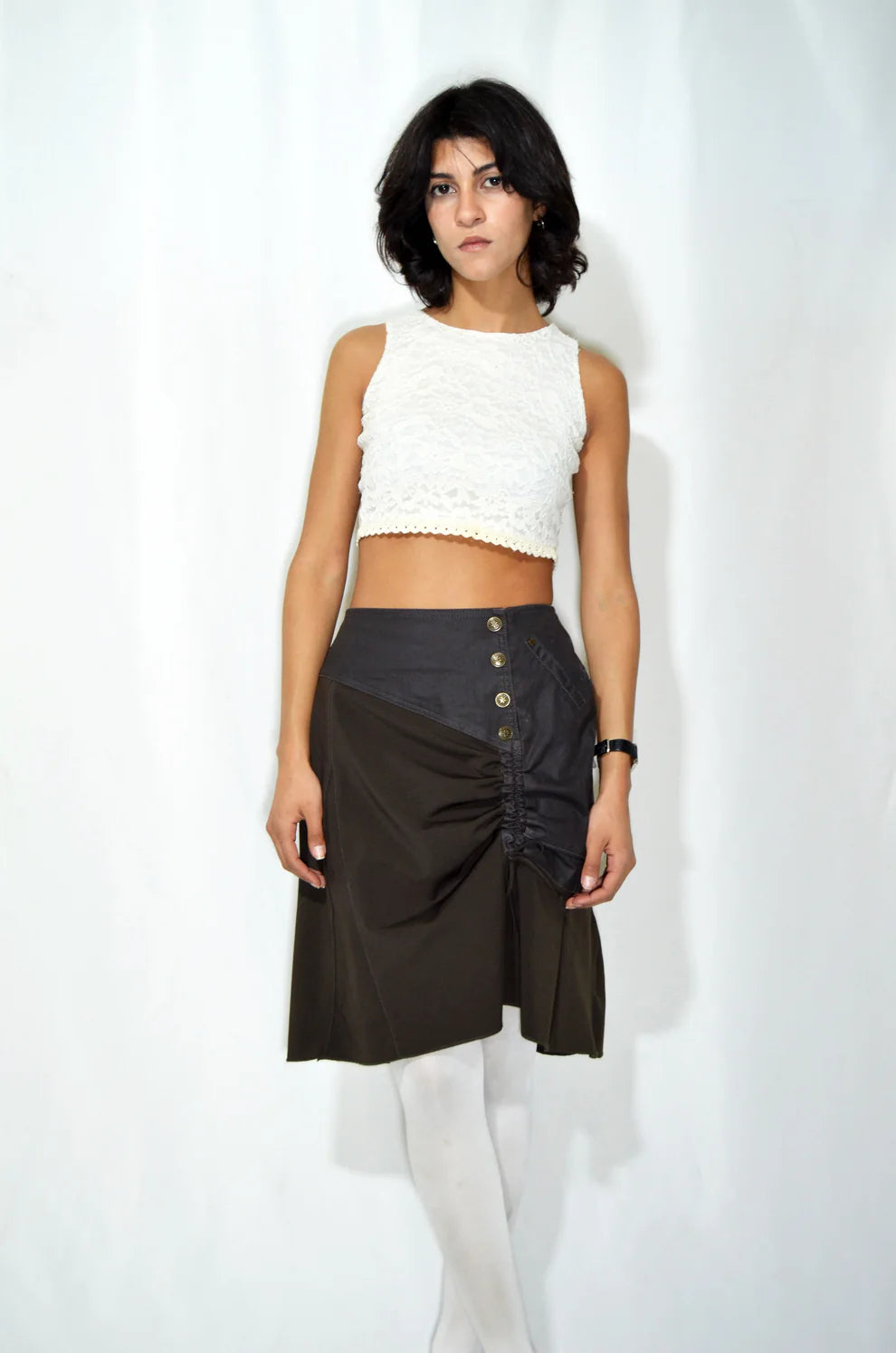 Salt & Pepper Brown Skirt
