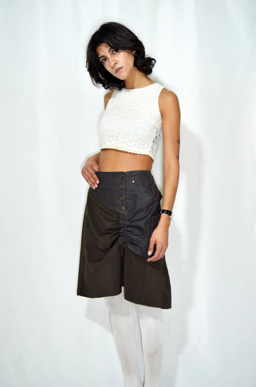Salt & Pepper Brown Skirt