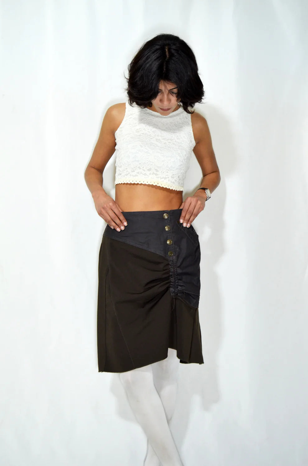 Salt & Pepper Brown Skirt