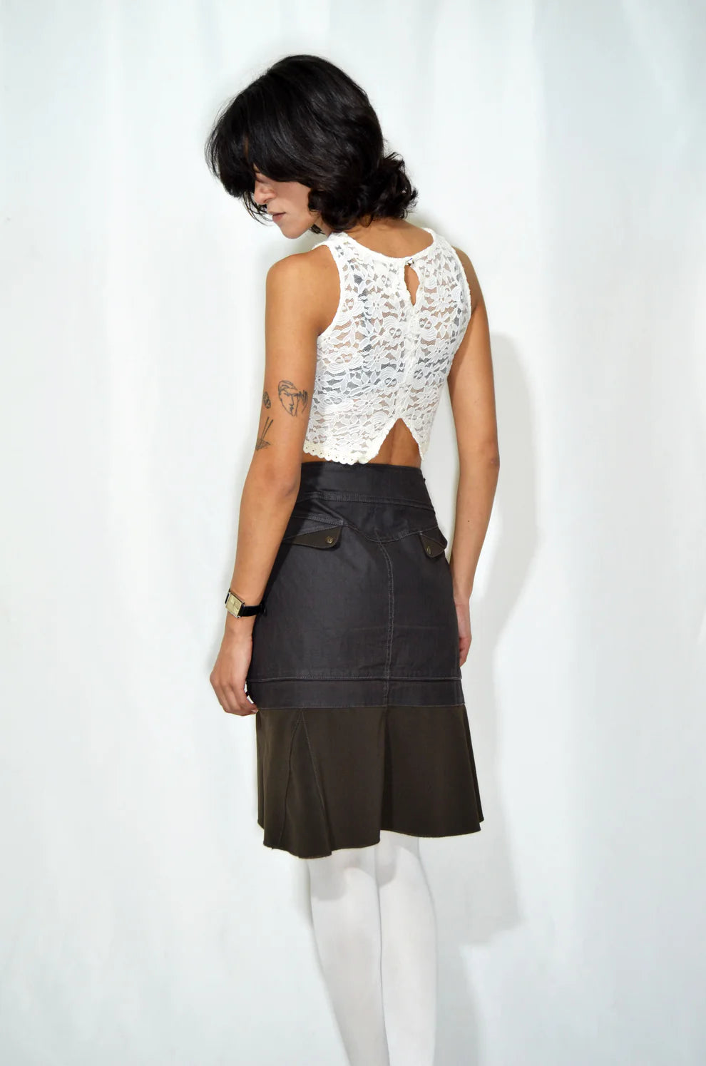 Salt & Pepper Brown Skirt