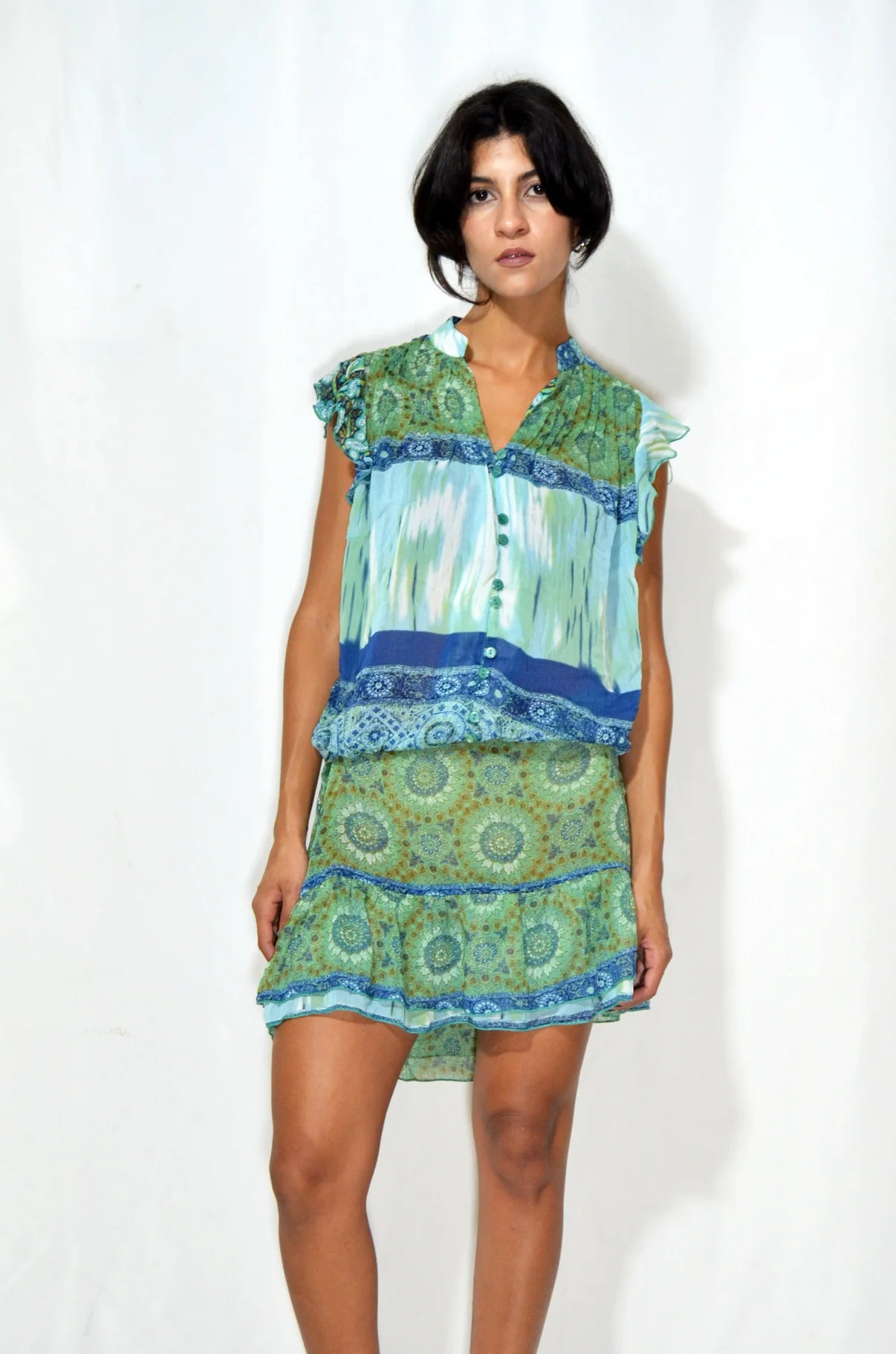 Colorful Ruffled Dress