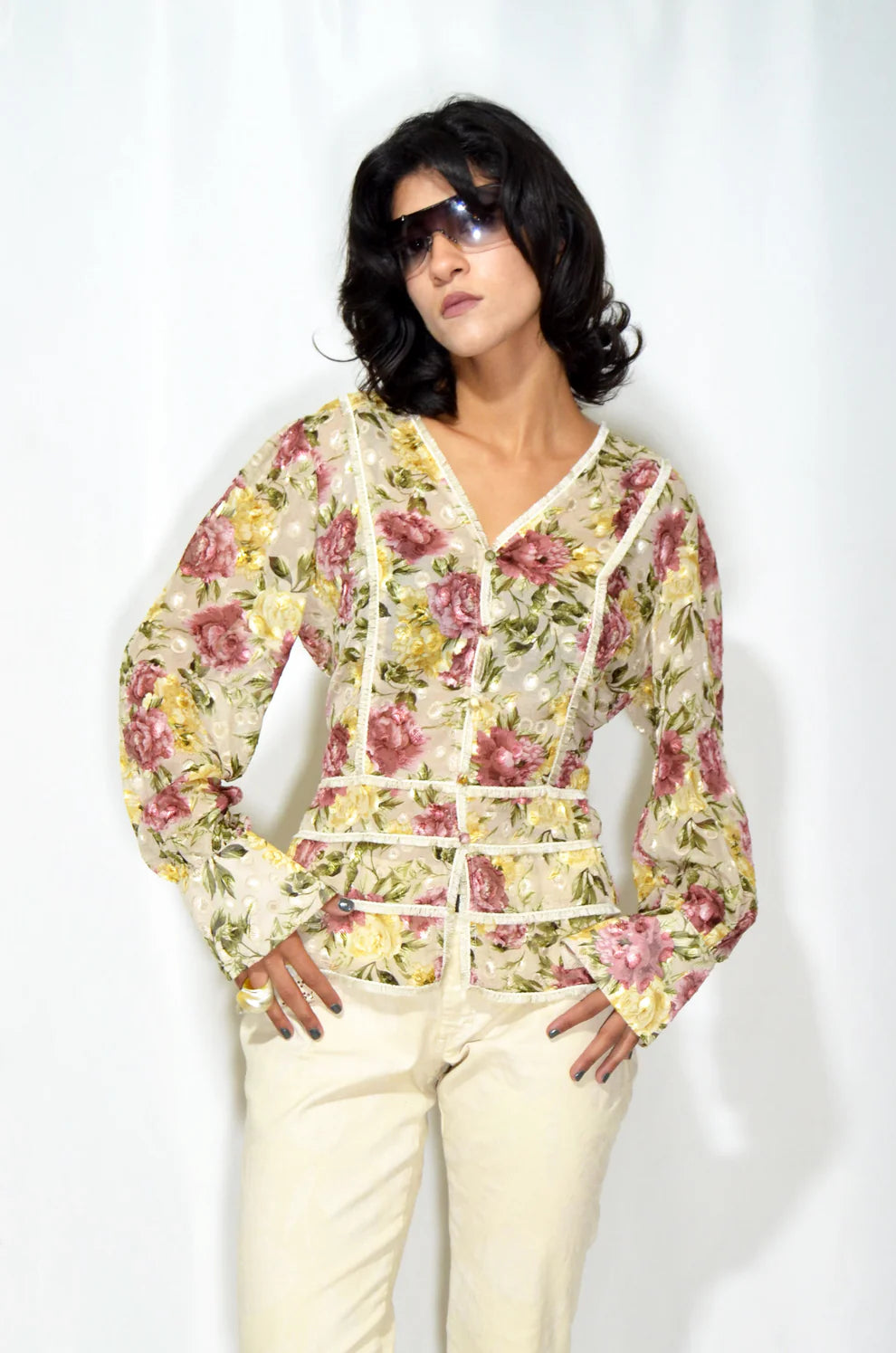 Floral See-through Shirt