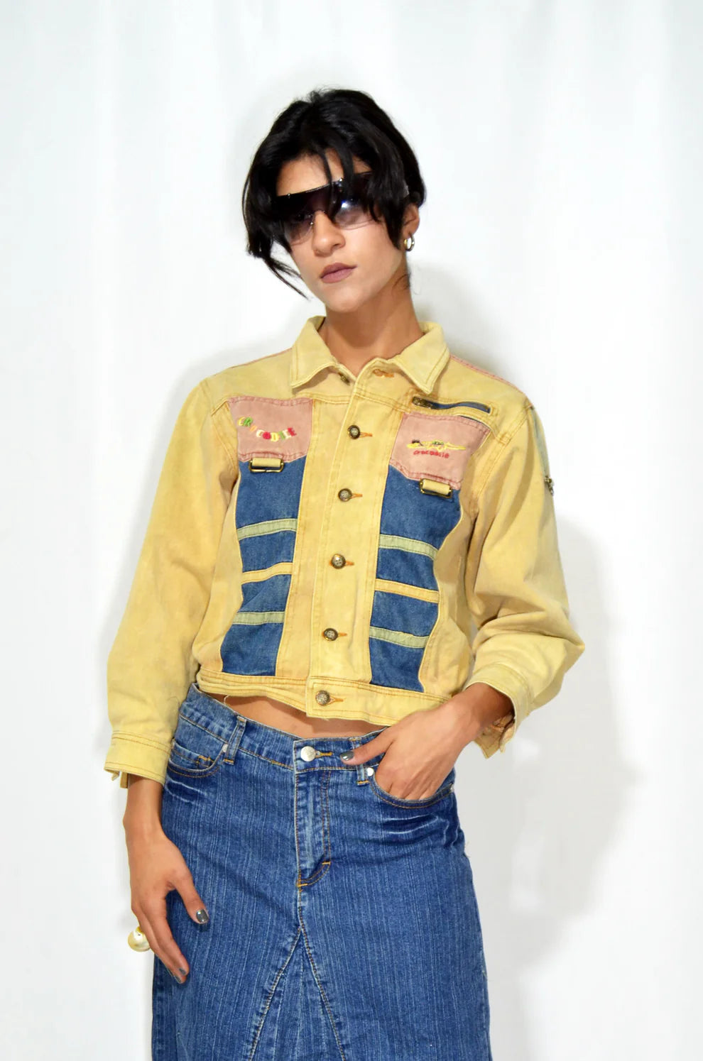 Colorful Vintage Denim Jacket