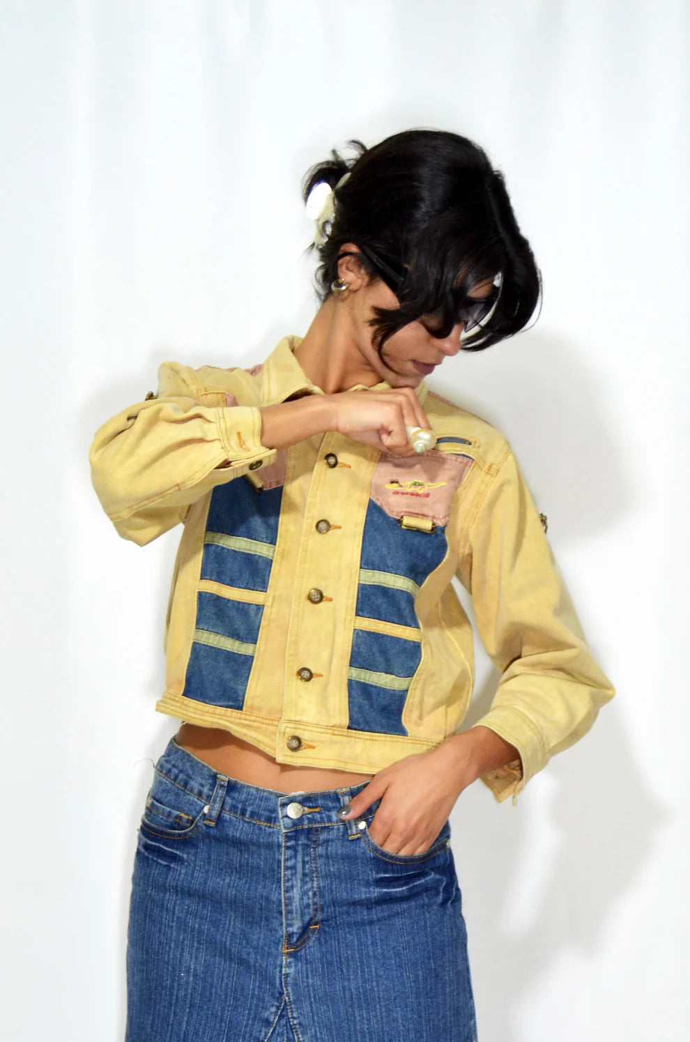 Colorful Vintage Denim Jacket