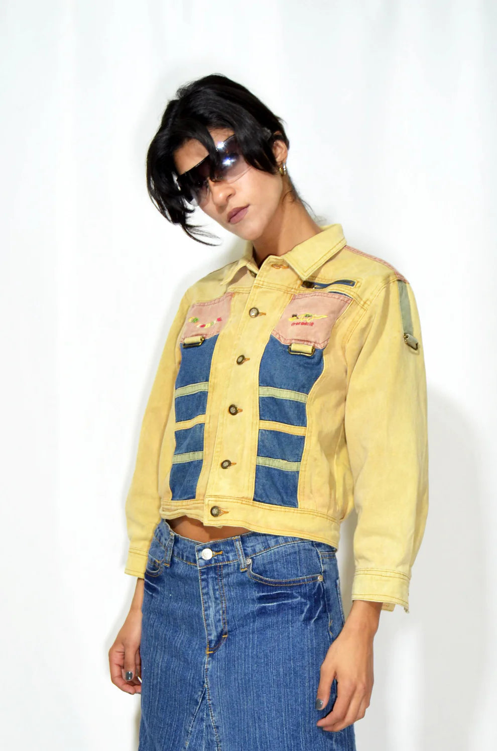 Colorful Vintage Denim Jacket
