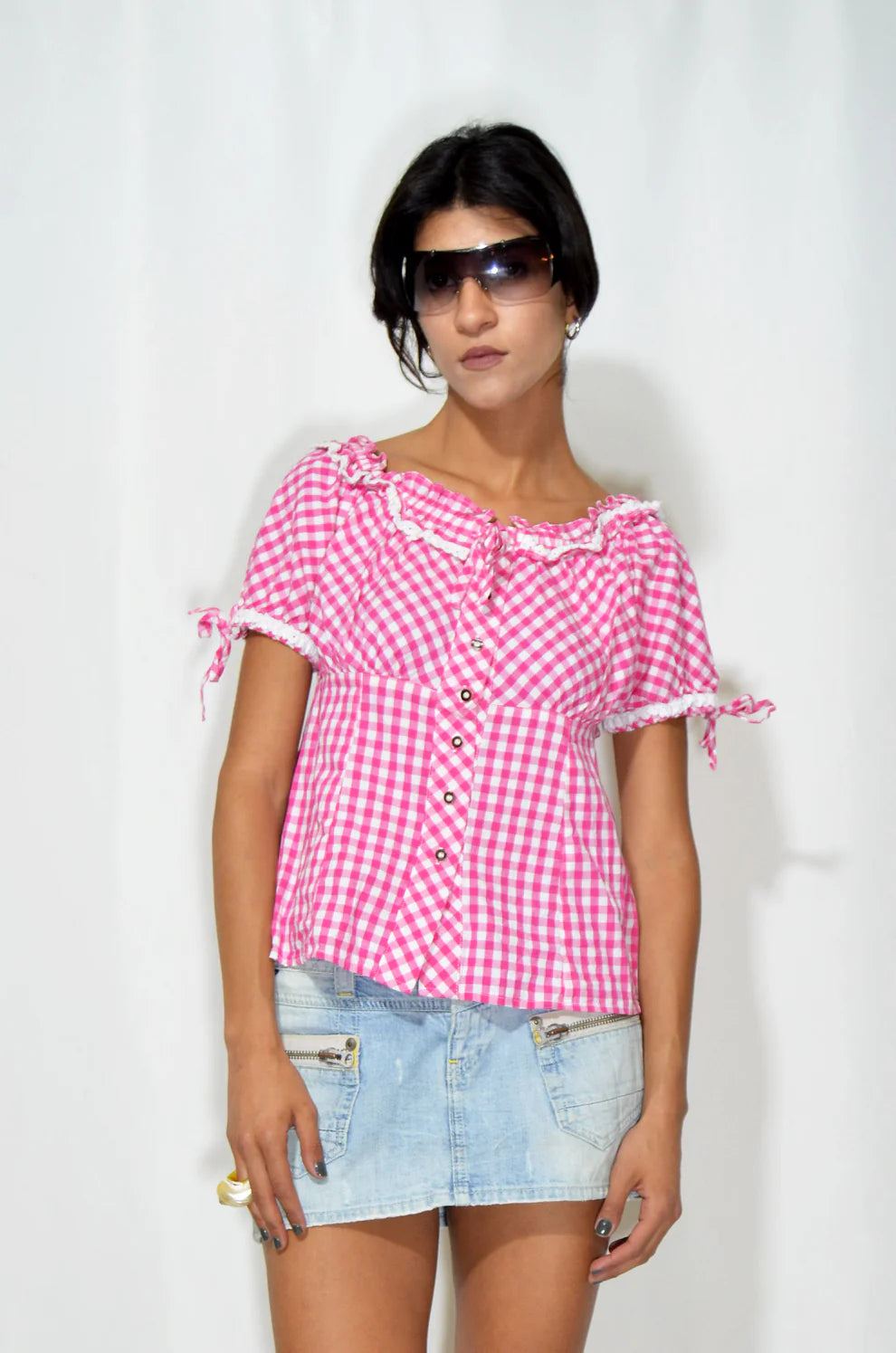 Pink Checkered Top