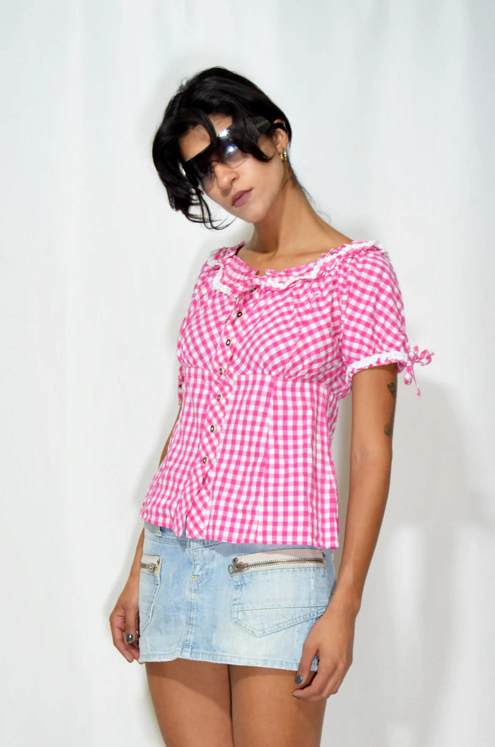 Pink Checkered Top
