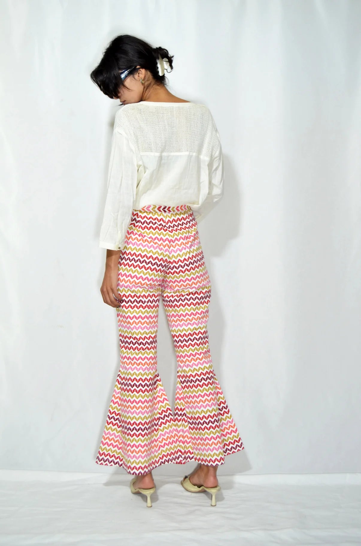 Colorful Patterned Flared Pants