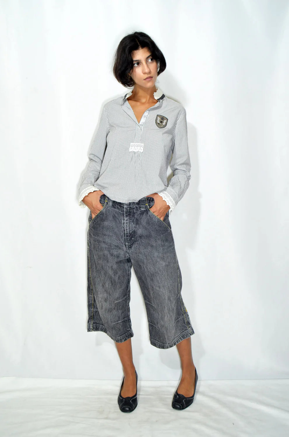 Grey Denim Jorts
