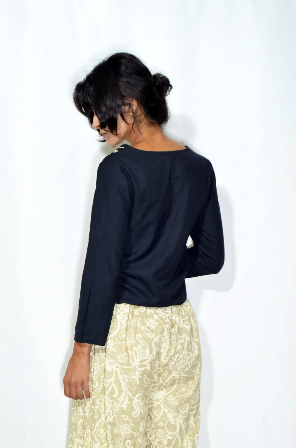 Black Vintage Embroidered Vest