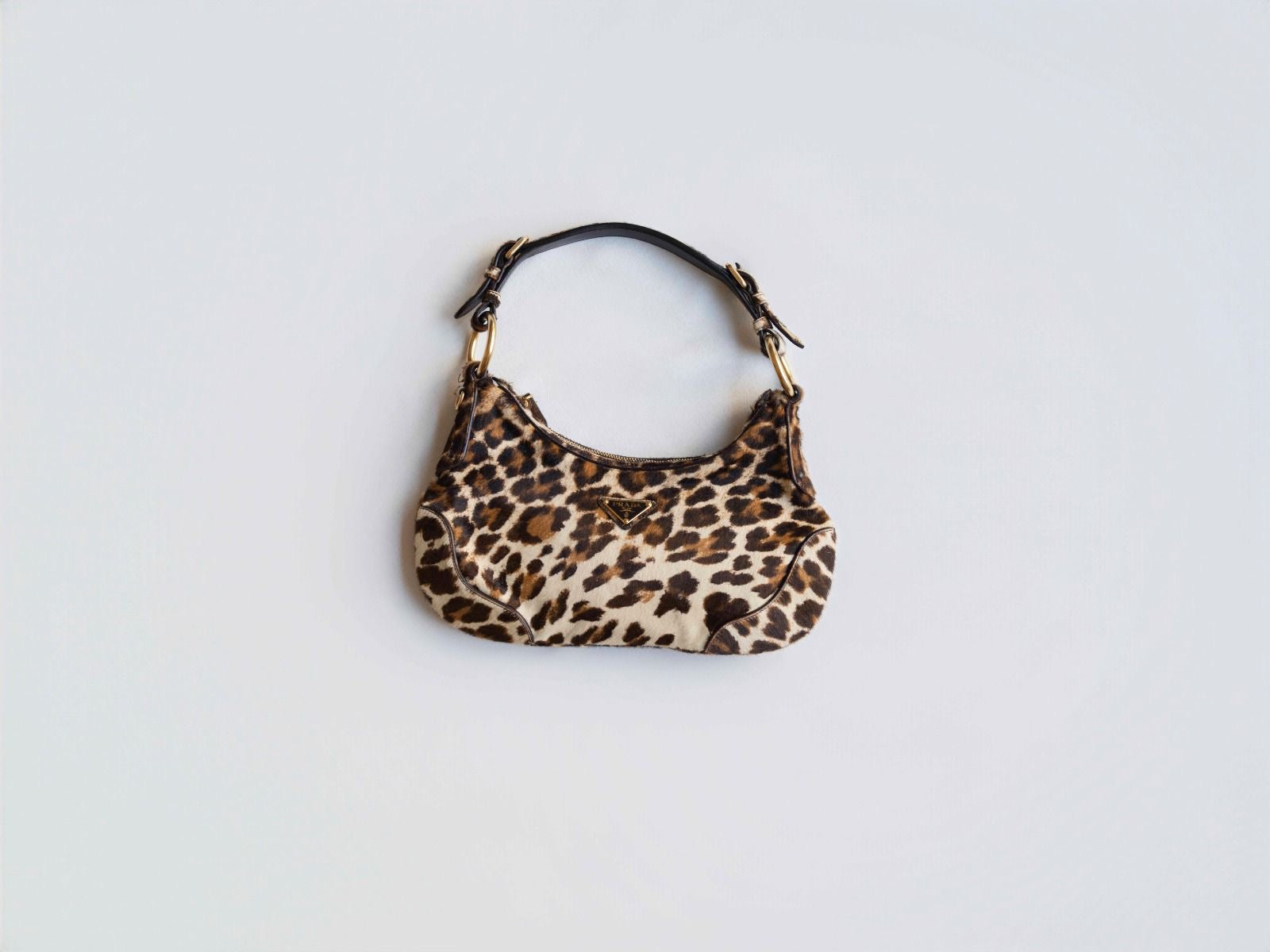 Early 2000s Prada leopard shoulder bag