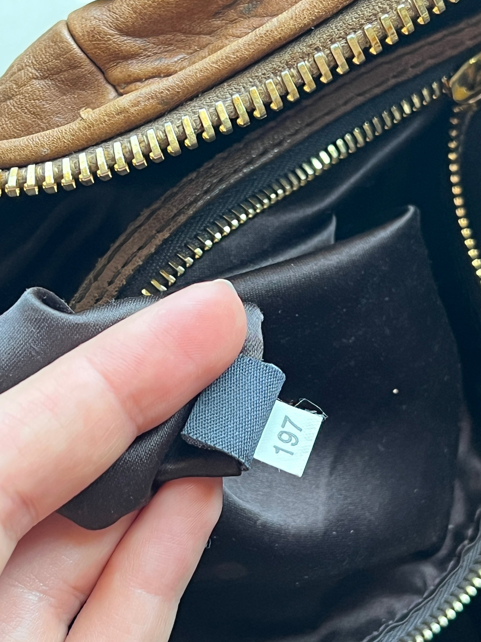 MiuMiu Brown Embossed Vintage Leather Bag