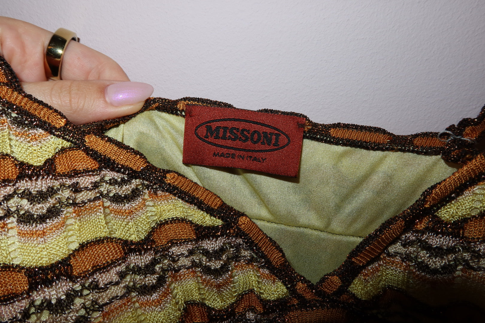 Missoni Vintage Knit Dress Iconic Zigzag Pattern