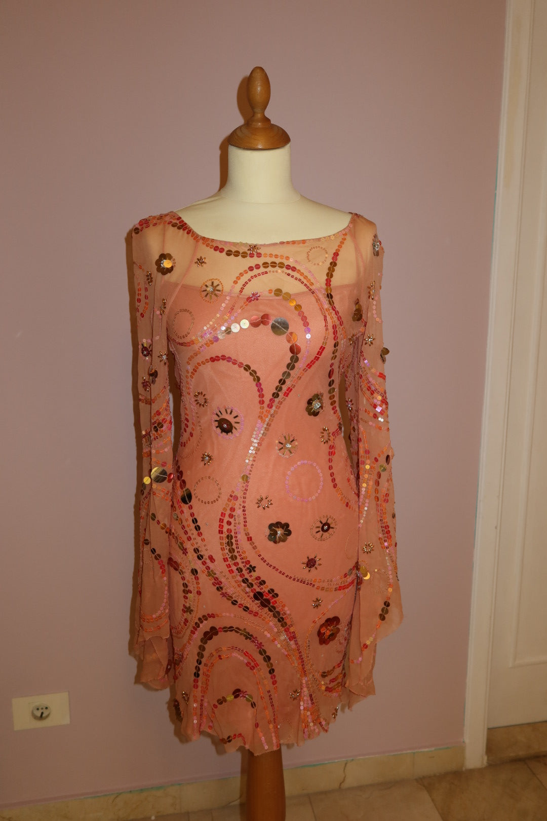 Jenny Packham swirl/Sungem sequin gown