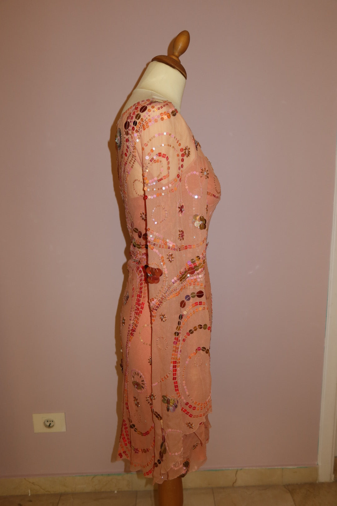 Jenny Packham swirl/Sungem sequin gown