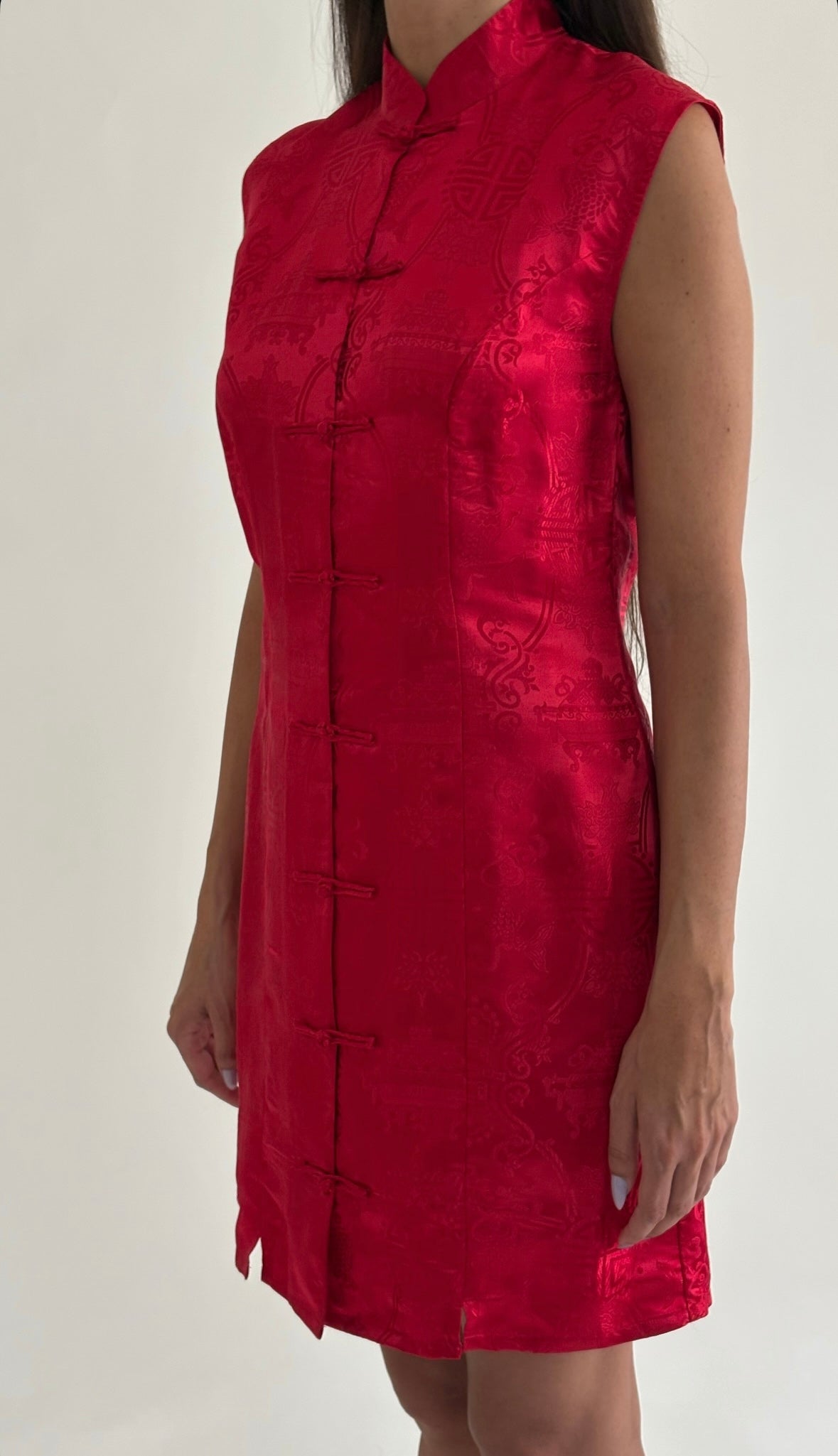 Burgundy Cheongsam Dress