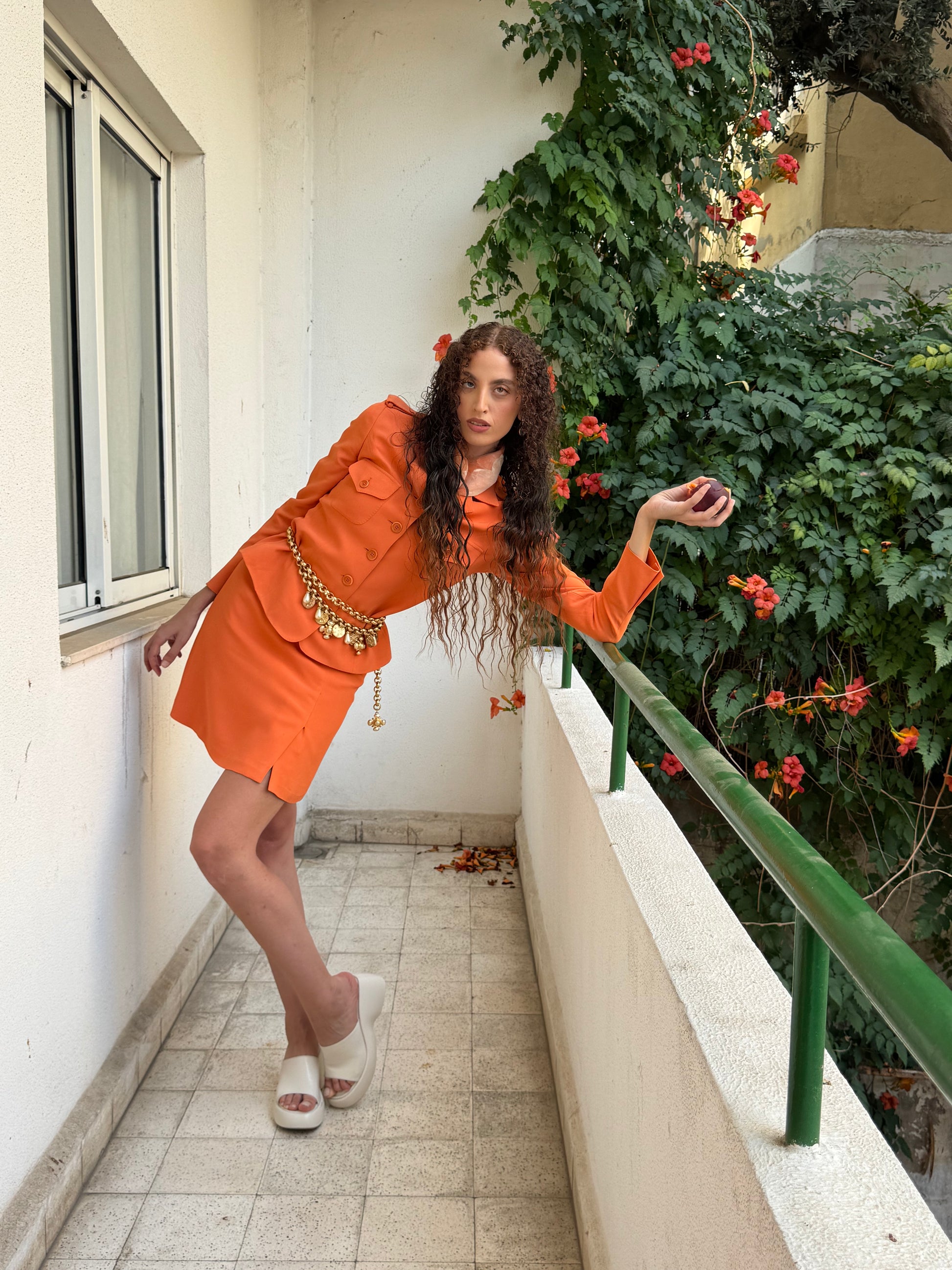 90's Orange Moschino Set